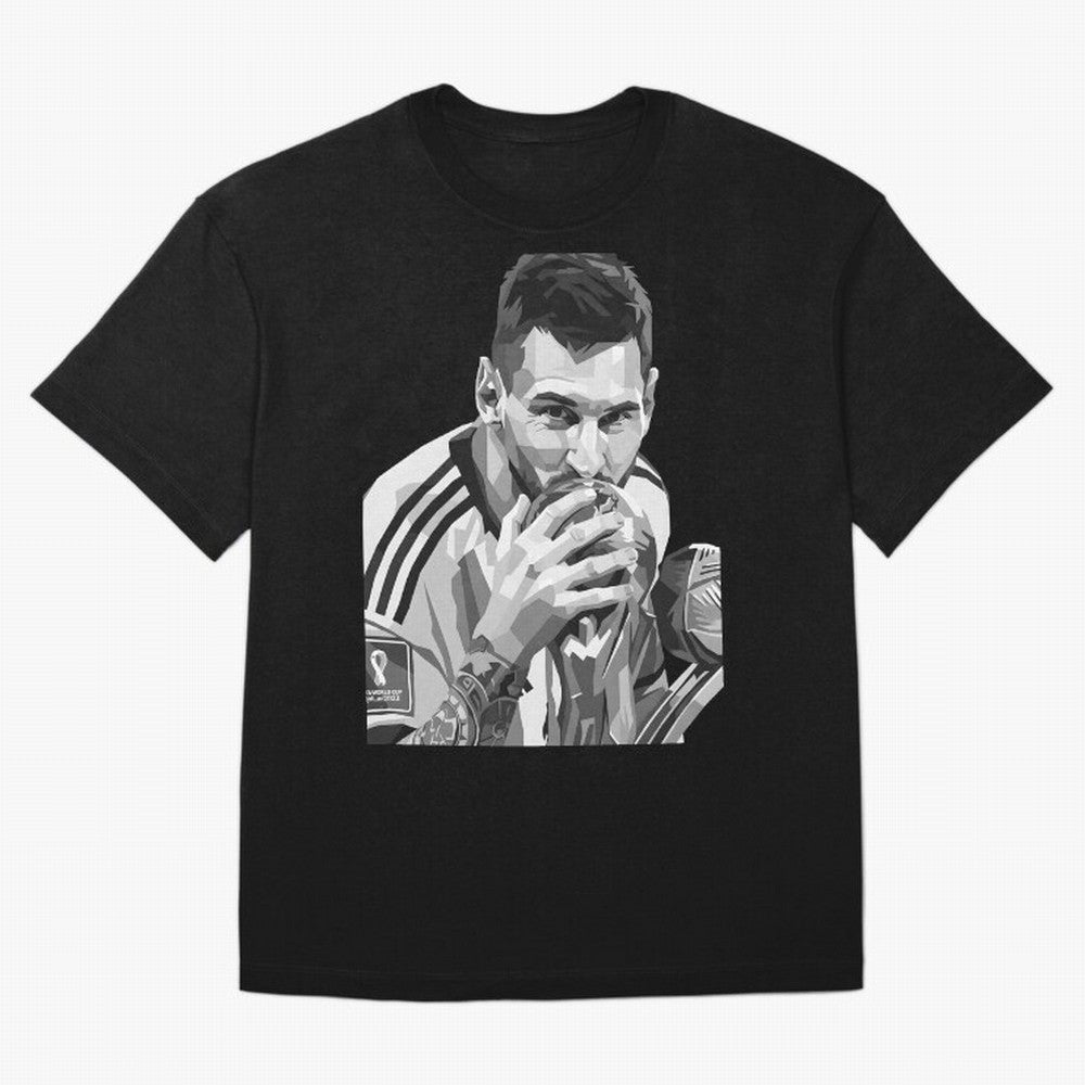 Messi grayscale Oversized T-Shirt Show Your Tournament Heart for FIFA World Cup 2026 Group Stage Spirit, Made for Argentina and Brazil, Mbappe and Neymar, Vintage Soccer Flavor, Modern Football Stars, National Flags and Final Night Emotion; Perfect