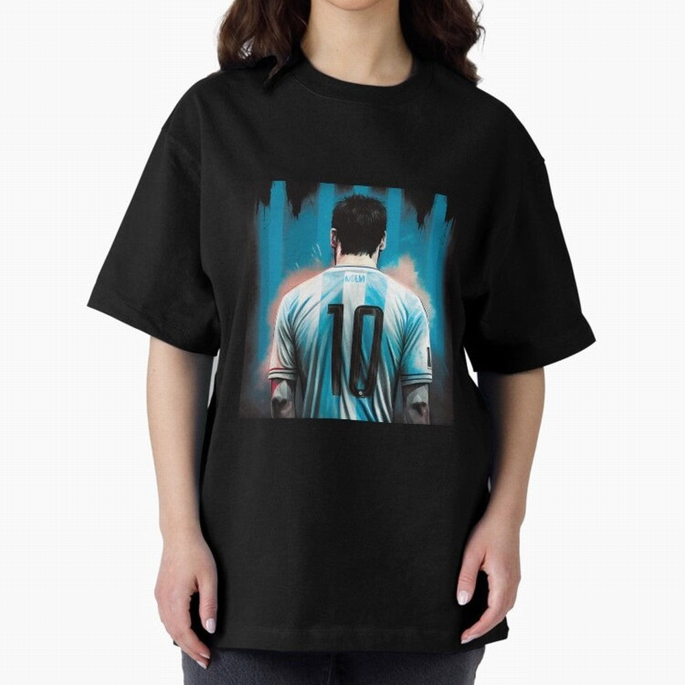Lionel Messi Oversized T-Shirt Bring Bold Fan Energy to Match Day Hype around FIFA World Cup 2026, CR7 and Messi, England and Germany, Football Festival Excitement, Trophy Ambitions, Country Rivalries and Star Player Buzz; Created for Match Day