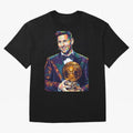 Messi Wpap Oversized T-Shirt Honor the Beautiful Game during Global Football Passion for FIFA World Cup 2026 Group Stage, Built around CR7, Portugal, Spain and Germany, Championship Spirit, Famous Goals, Roaring Crowds and International Football