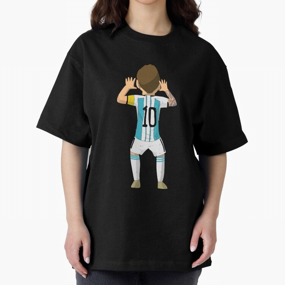 Cartoon Illustration Messi vs Netherlands World Cup Qatar 2022 Classic T-Shirt Make Your Look Match FIFA World Cup 2026 for Fans of Neymar, Haaland and Cristiano Ronaldo and England, Bringing Goal Celebration Energy, Supporter Heritage, Football