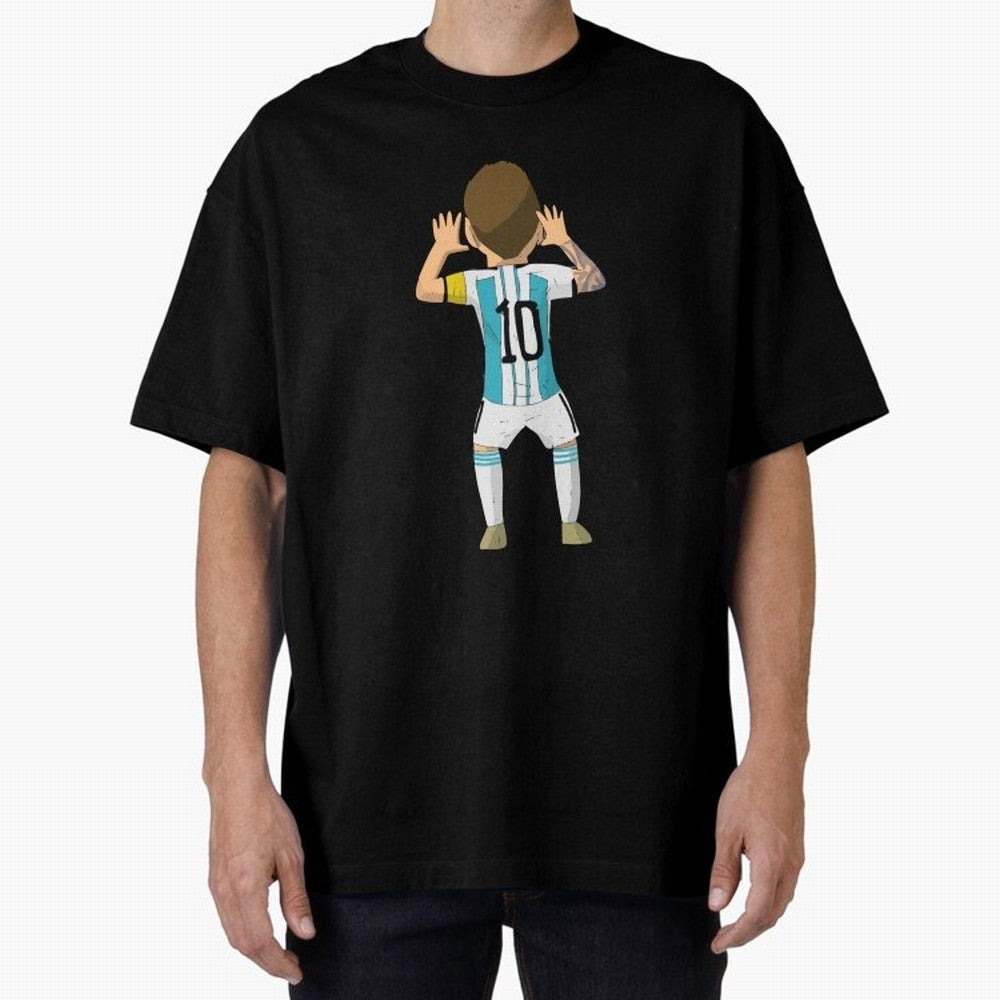 Cartoon Illustration Messi vs Netherlands World Cup Qatar 2022 Classic T-Shirt Make Your Look Match FIFA World Cup 2026 for Fans of Neymar, Haaland and Cristiano Ronaldo and England, Bringing Goal Celebration Energy, Supporter Heritage, Football