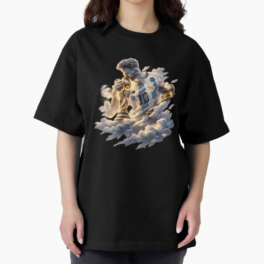 Lionel Messi ¨C Divine Number 10 Oversized T-Shirt Show Your Tournament Heart for the FIFA World Cup 2026 Journey through Messi, Neymar and Mbappe Highlights, Argentina Pride, Championship Spirit, Famous Goals, Roaring Crowds and International