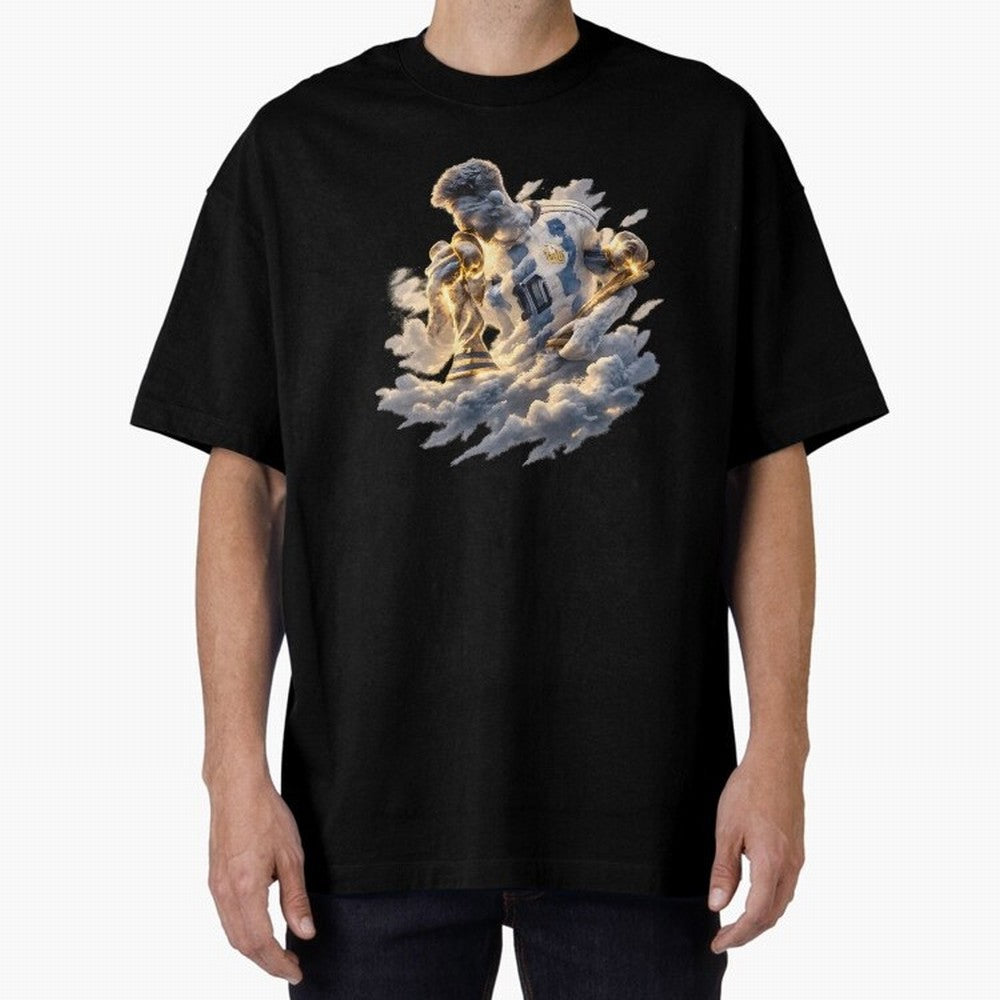Lionel Messi ¨C Divine Number 10 Oversized T-Shirt Show Your Tournament Heart for the FIFA World Cup 2026 Journey through Messi, Neymar and Mbappe Highlights, Argentina Pride, Championship Spirit, Famous Goals, Roaring Crowds and International
