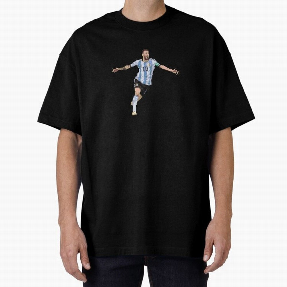 Lionel Messi Oversized T-Shirt Show Championship Spirit for Match Day Hype around FIFA World Cup 2026, Cristiano Ronaldo, Argentina, Goal Celebration Energy, Supporter Heritage, Football Icons and Worldwide Tournament Joy; Ideal for Football Dads,