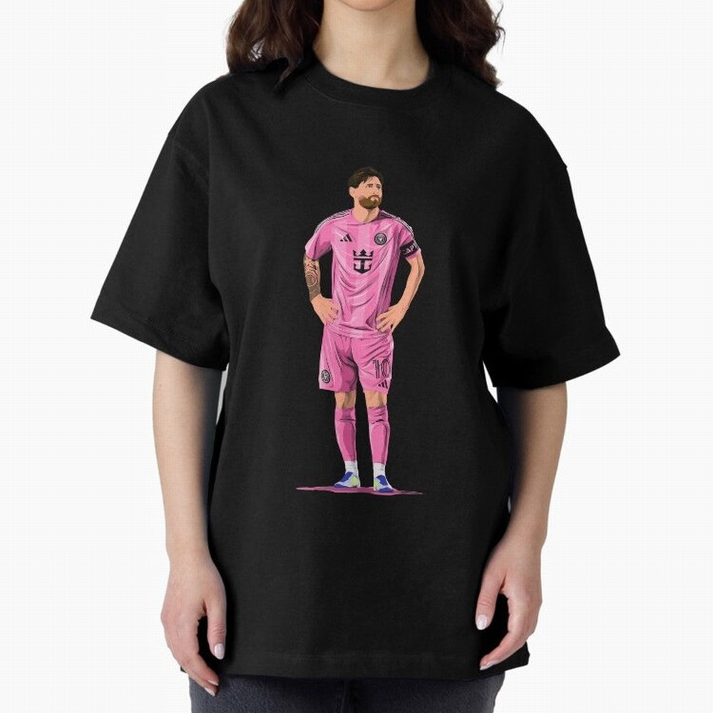 Lionel Messi Vector Oversized T-Shirt Bring World Football Passion into FIFA World Cup 2026 Group Stage Featuring CR7 and Messi, Brazil Energy, Classic Soccer Heritage, Championship Pressure, Fan Loyalty and International Pride; Perfect for People