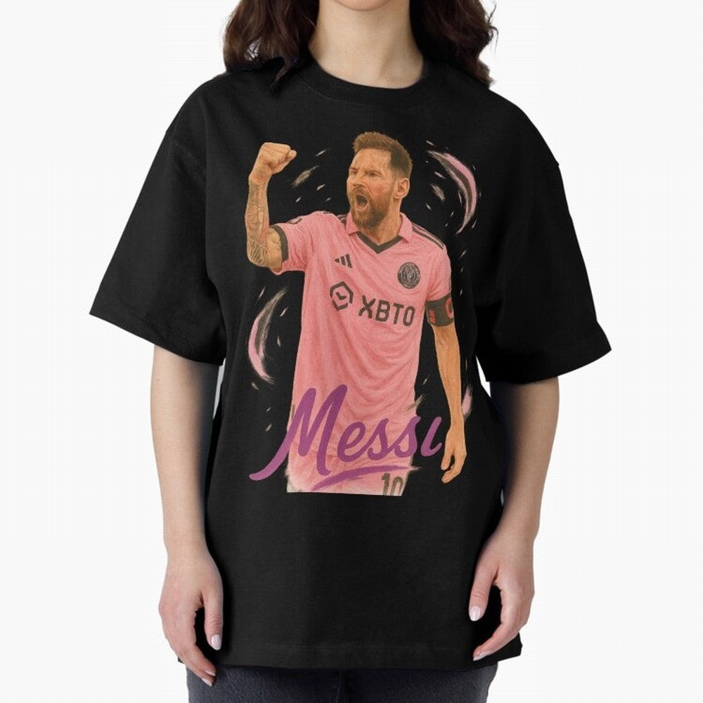 Argentina World Champs Messi Number Oversized T-Shirt Capture Match Day Hype around FIFA World Cup 2026, Cristiano Ronaldo, Haaland and CR7, Argentina and Brazil, Retro Football Energy, Iconic Rivalries, Trophy Chase Drama and Stadium Atmosphere;