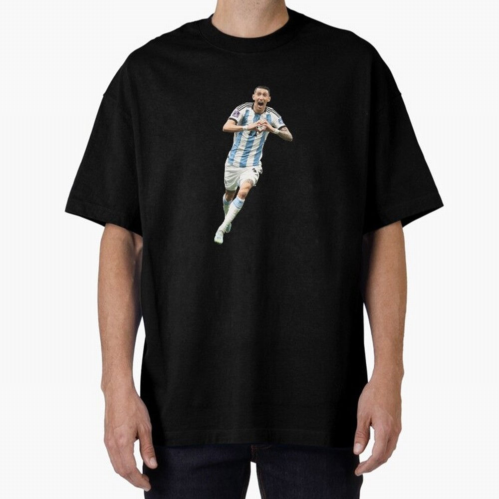 Angel Di Maria Oversized T-Shirt Join the Countdown to FIFA World Cup 2026 Group Stage Spirit, with Brazil, Messi, Neymar and Mbappe, Retro Football Energy, Iconic Rivalries, Trophy Chase Drama and Stadium Atmosphere; Built for Supporters Chasing