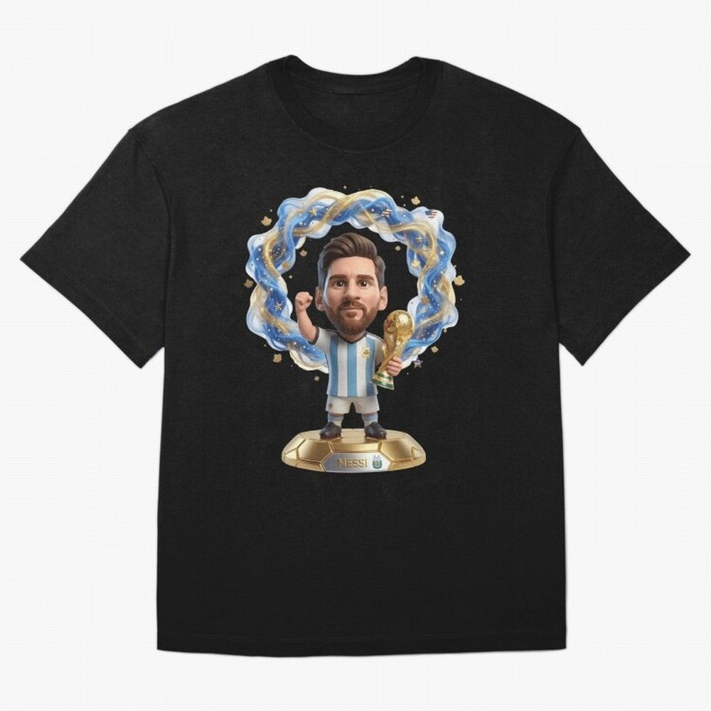 Messi Argentina 2026 - Legend Soccer Chibi 3D Classic T-Shirt Feel the Roar of Global Football Passion for FIFA World Cup 2026 USA Canada Mexico, Featuring Messi, Neymar and Mbappe, Germany, Championship Spirit, Famous Goals, Roaring Crowds and