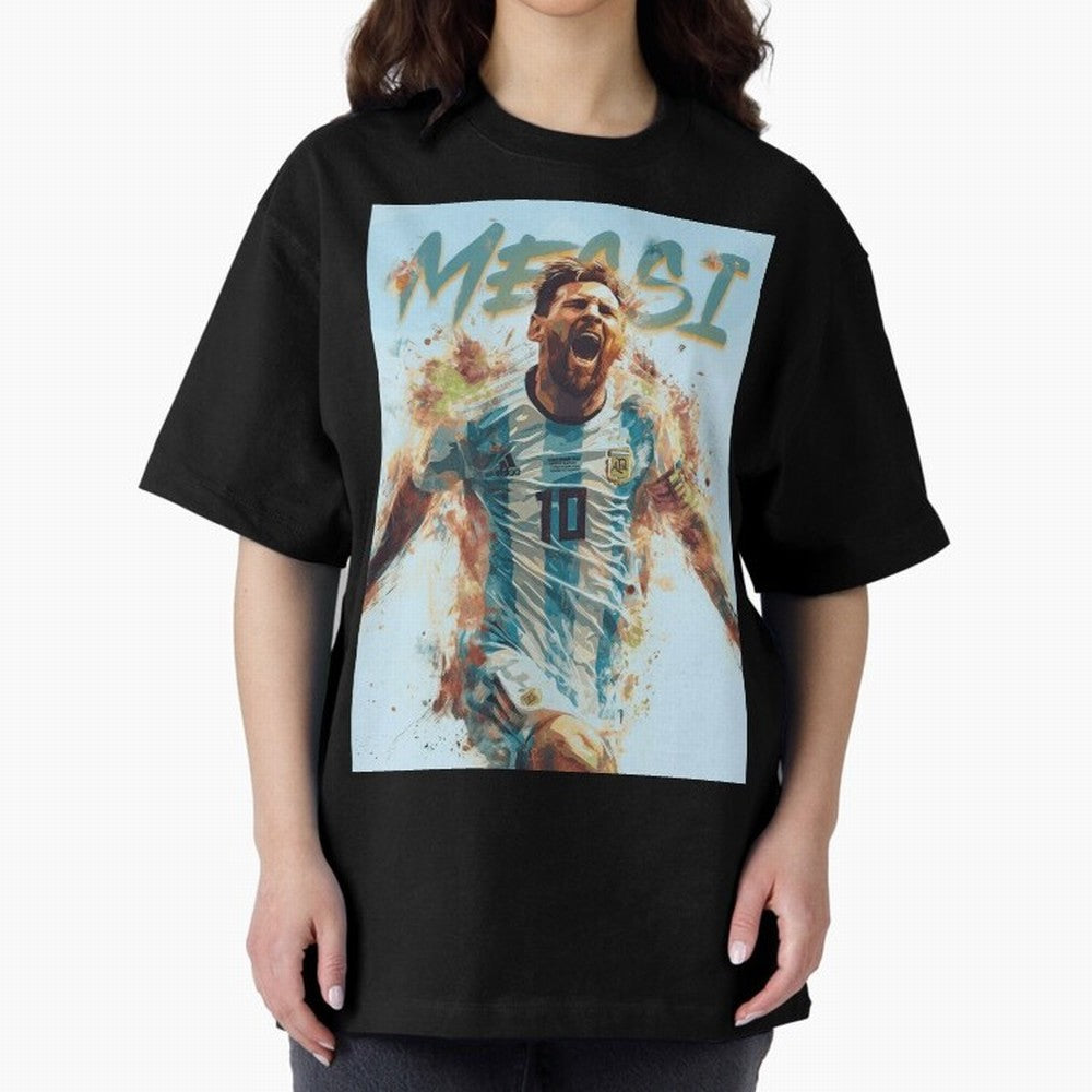 Messi Pop Art Portrait Classic T-Shirt Back Your Heroes with the FIFA World Cup 2026 USA Canada Mexico Journey through Cristiano Ronaldo Highlights, England, France and Netherlands Pride, Sports Nostalgia, International Competition, Famous Players