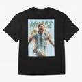 Messi Pop Art Portrait Classic T-Shirt Back Your Heroes with the FIFA World Cup 2026 USA Canada Mexico Journey through Cristiano Ronaldo Highlights, England, France and Netherlands Pride, Sports Nostalgia, International Competition, Famous Players