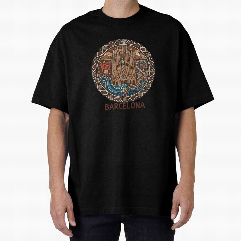 BARCELONA Oversized T-Shirt Stand Out with Spirit from Match Day Hype around FIFA World Cup 2026 Group Stage, Messi, CR7 and Mbappe, England, Match Day Excitement, Supporter Culture, Golden Goals and Global Football Passion; Perfect for People Who
