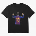 Lionel Messi Barcelona's Version Classic T-Shirt Bring International Match Energy to FIFA World Cup 2026 for Fans of CR7 and Argentina, Bringing Vintage Soccer Flavor, Modern Football Stars, National Flags and Final Night Emotion; Created for Match