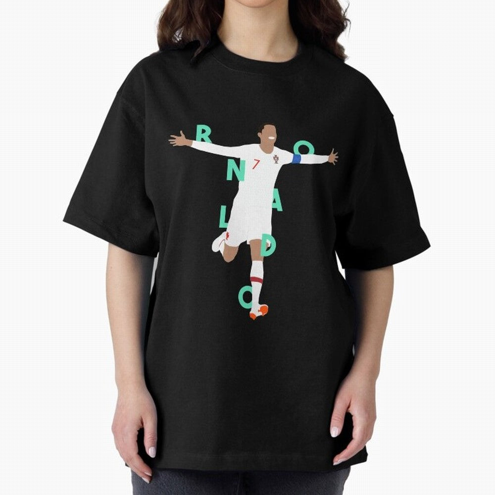 Ronaldo (Mint Green) Oversized T-Shirt Discover FIFA World Cup 2026 USA Canada Mexico Spirit, Centered on France and Portugal, Messi and Cristiano Ronaldo, Global Supporter Spirit, Legendary Goals, National Colors and Tournament Celebration; Ideal