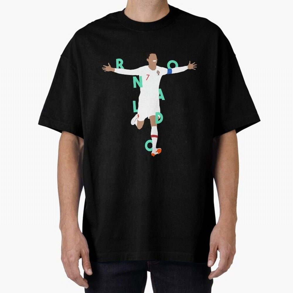 Ronaldo (Mint Green) Oversized T-Shirt Discover FIFA World Cup 2026 USA Canada Mexico Spirit, Centered on France and Portugal, Messi and Cristiano Ronaldo, Global Supporter Spirit, Legendary Goals, National Colors and Tournament Celebration; Ideal