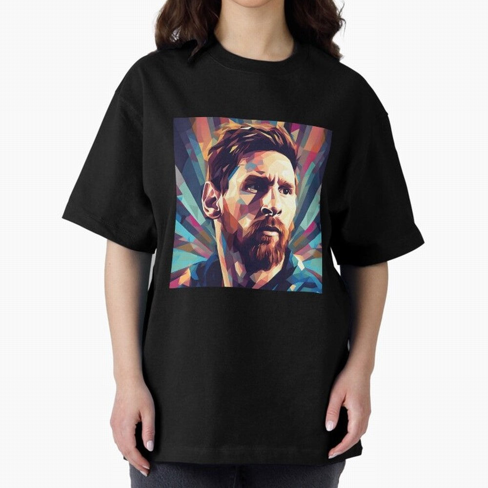 Lionel Messi Portrait Abstract Digital Football Player Classic T-Shirt Bring Match Day Fire to Match Day Hype around FIFA World Cup 2026, Neymar, Argentina and Brazil, Classic Soccer Heritage, Championship Pressure, Fan Loyalty and International