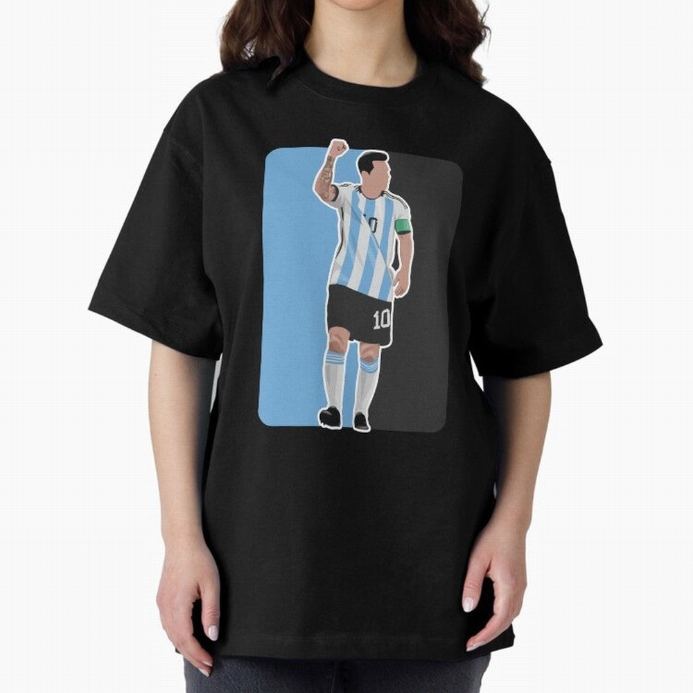 Messi World Cup 2022 Oversized T-Shirt Show Match Day Excitement for FIFA World Cup 2026 Group Stage Capturing Messi and Cristiano Ronaldo, Portugal, Spain and Germany Energy, Global Supporter Spirit, Legendary Goals, National Colors and Tournament