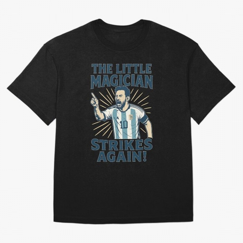 Messi - The Magician Oversized T-Shirt Represent Football Lovers during Match Day Hype around FIFA World Cup 2026, Messi, CR7 and Mbappe, Spain, Classic Soccer Heritage, Championship Pressure, Fan Loyalty and International Pride; Built for