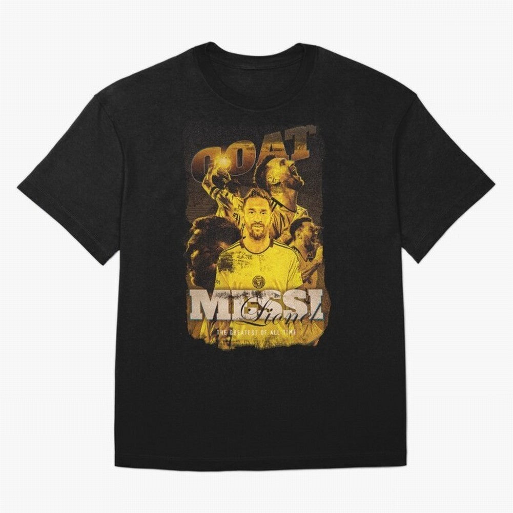 Messi The GOAT Oversized T-Shirt Live for the Drama of FIFA World Cup 2026 USA Canada Mexico for Fans of Cristiano Ronaldo and Argentina and Brazil, Bringing Football Festival Excitement, Trophy Ambitions, Country Rivalries and Star Player Buzz;