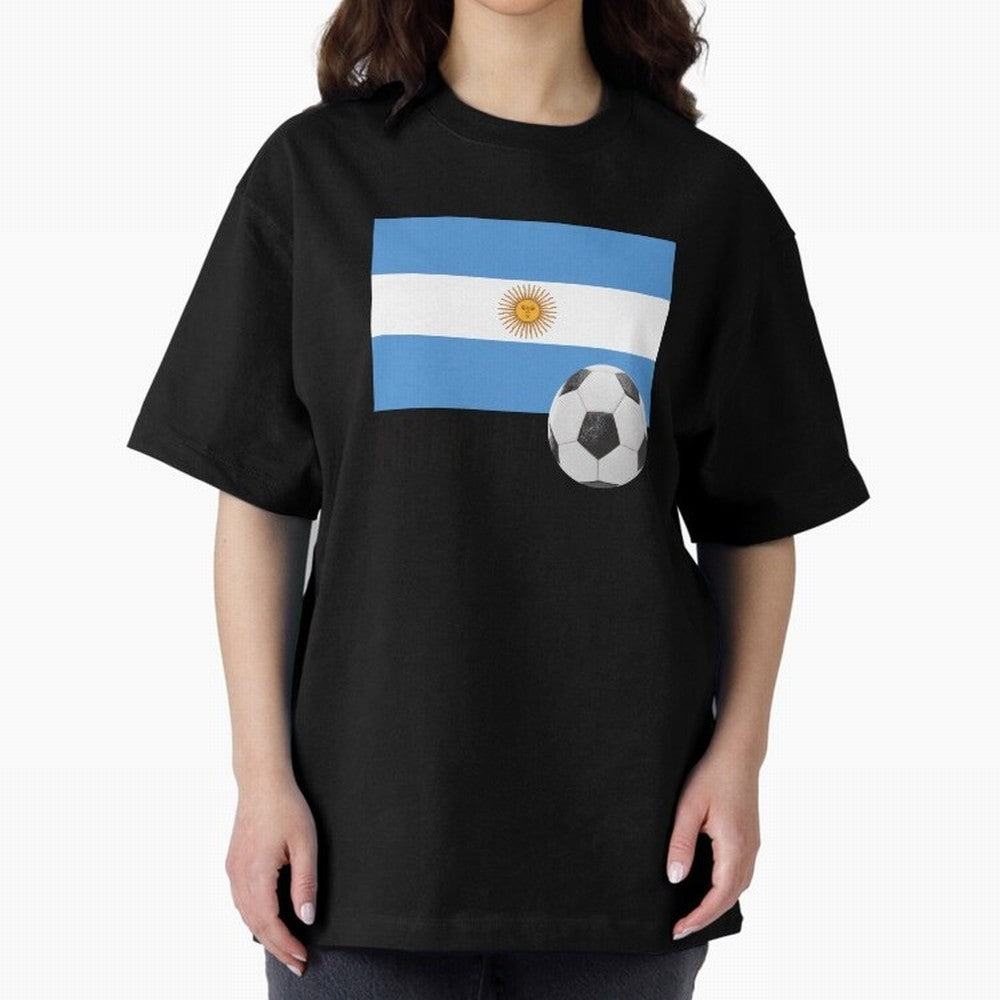Flag of Argentina with a Football Oversized T-Shirt Celebrate Unforgettable Nights in the FIFA World Cup 2026 USA Canada Mexico Journey through Mbappe and Neymar Highlights, France Pride, Football Passion, Legendary Performances, Festival Vibes and