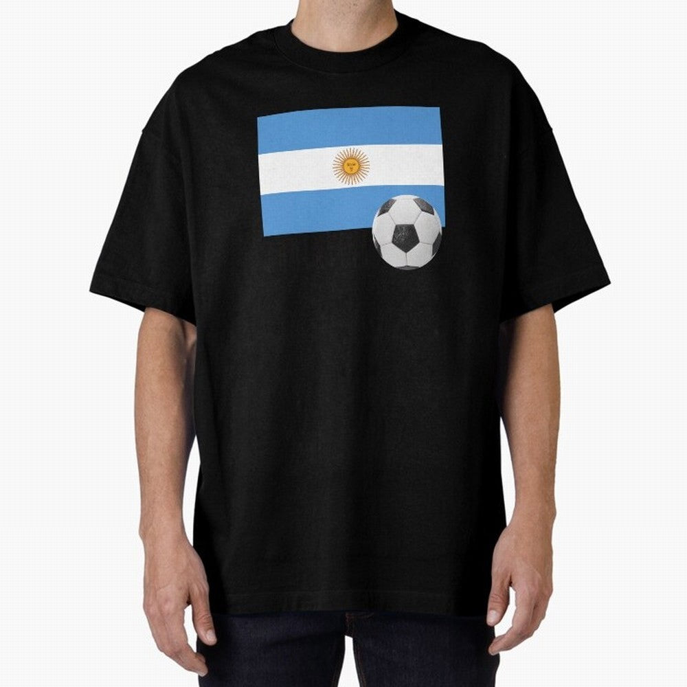 Flag of Argentina with a Football Oversized T-Shirt Celebrate Unforgettable Nights in the FIFA World Cup 2026 USA Canada Mexico Journey through Mbappe and Neymar Highlights, France Pride, Football Passion, Legendary Performances, Festival Vibes and