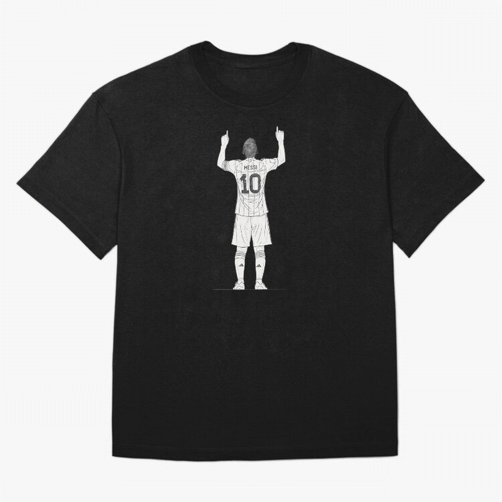 Lionel Messi minimalist sketch Oversized T-Shirt Relive Legendary Nights from Global Football Passion for FIFA World Cup 2026 USA Canada Mexico, Connected to CR7, England, France and Netherlands, Global Supporter Spirit, Legendary Goals, National
