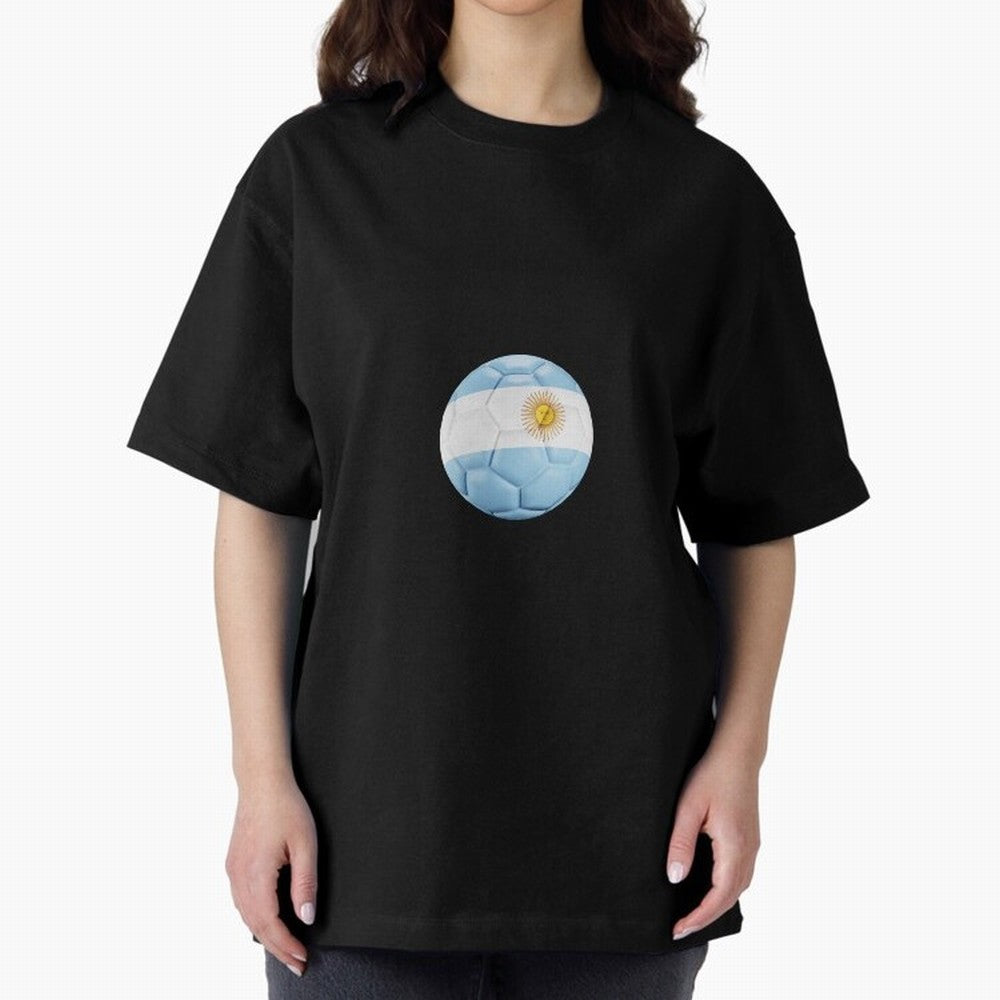 Argentina Soccer Oversized T-Shirt Share the Excitement of FIFA World Cup 2026 USA Canada Mexico for Fans of Messi and Cristiano Ronaldo and Netherlands, Bringing Football Passion, Legendary Performances, Festival Vibes and Supporter Community;
