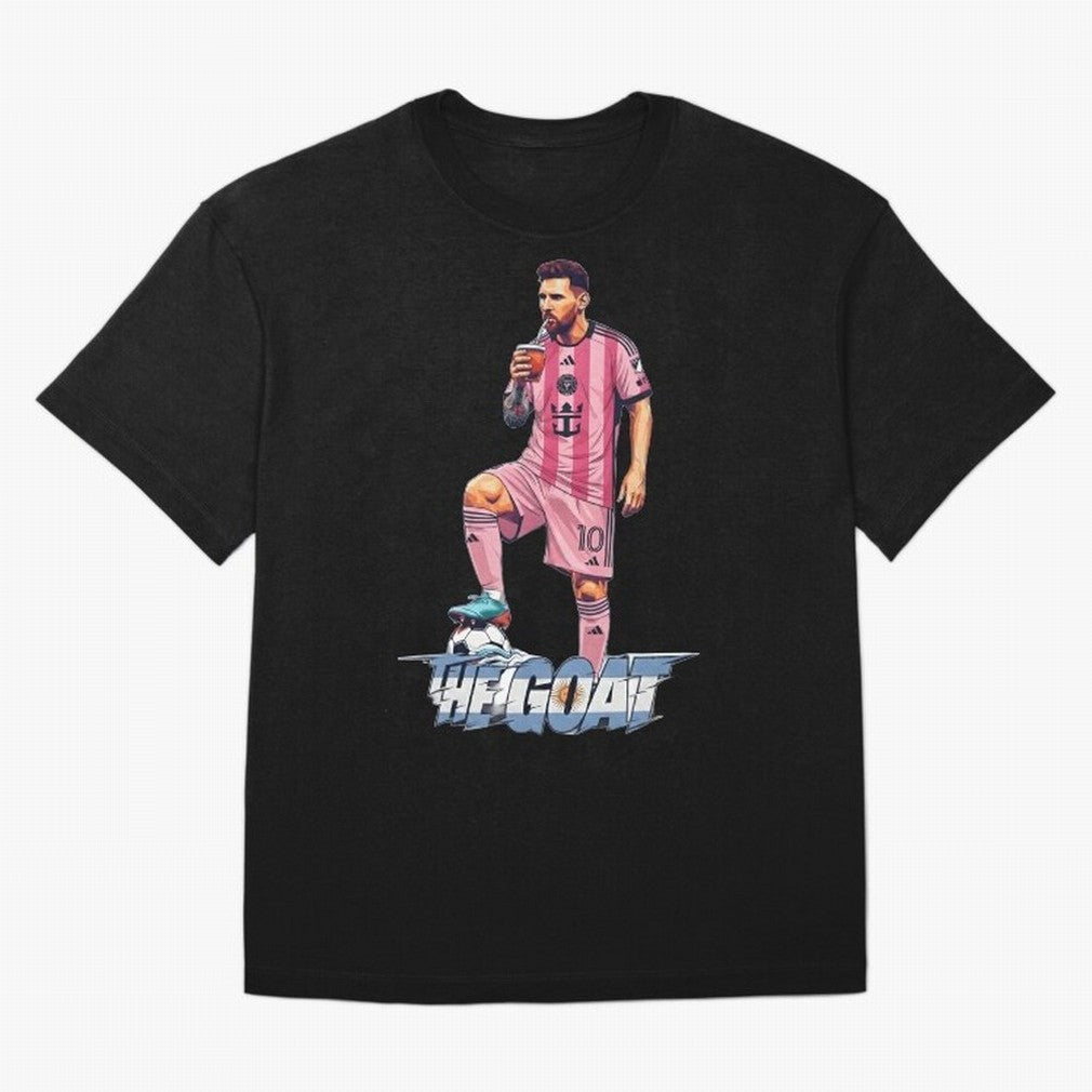 Messi Drawing Style Drinking Mate ¨C The Goat Design - Inter Miami Classic T-Shirt Discover FIFA World Cup 2026 for Fans of Cristiano Ronaldo and England, Bringing Champion Mindset, Group Stage Buzz, Knockout Tension and Passionate Fan Culture;