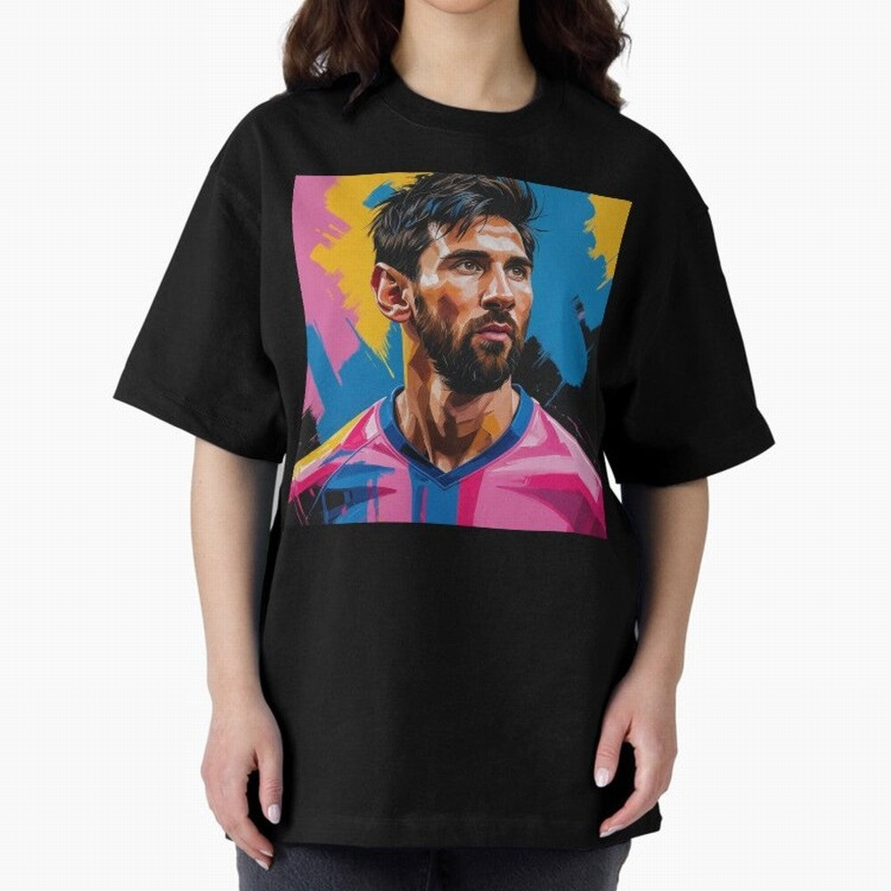 Vibrant Artistic Digital Painting Portrait of Lionel Messi (GOAT) Classic T-Shirt Share the Excitement of FIFA World Cup 2026 USA Canada Mexico for Fans of Messi and Spain, Bringing Champion Mindset, Group Stage Buzz, Knockout Tension and