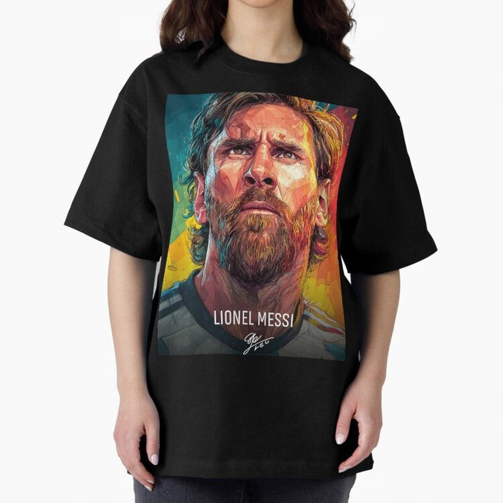 Lionel Messi Football Soccer Player Colorful Modern Portrait Classic T-Shirt Keep Football History Alive during FIFA World Cup 2026 Group Stage Spirit, Featuring England, France and Netherlands, Messi, CR7 and Mbappe, Champion Mindset, Group Stage