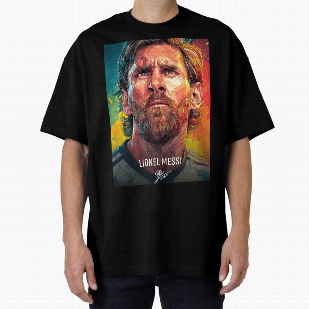 Lionel Messi Football Soccer Player Colorful Modern Portrait Classic T-Shirt Keep Football History Alive during FIFA World Cup 2026 Group Stage Spirit, Featuring England, France and Netherlands, Messi, CR7 and Mbappe, Champion Mindset, Group Stage