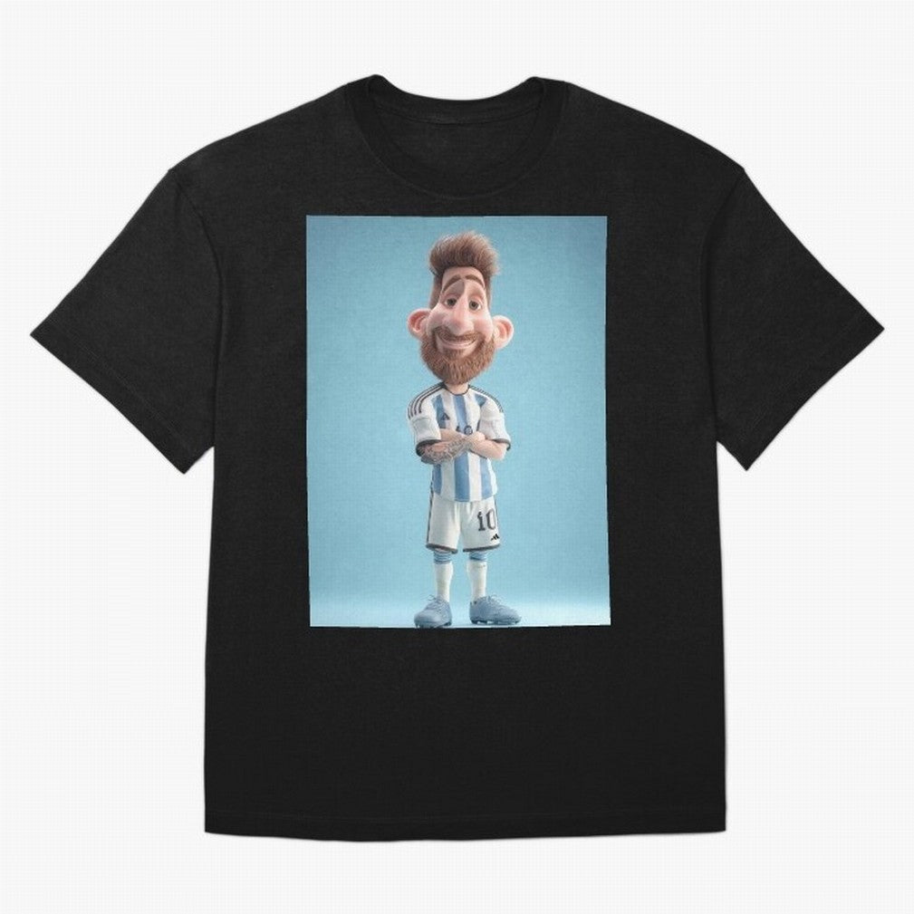 Lionel Messi Soccer Caricature Cartoon Football Legend Classic T-Shirt Enjoy FIFA World Cup 2026 Spirit, Celebrating Spain, CR7 and Messi, Soccer Culture, Superstar Moments, National Team Dreams and Competitive Fire; Perfect for People Who Love