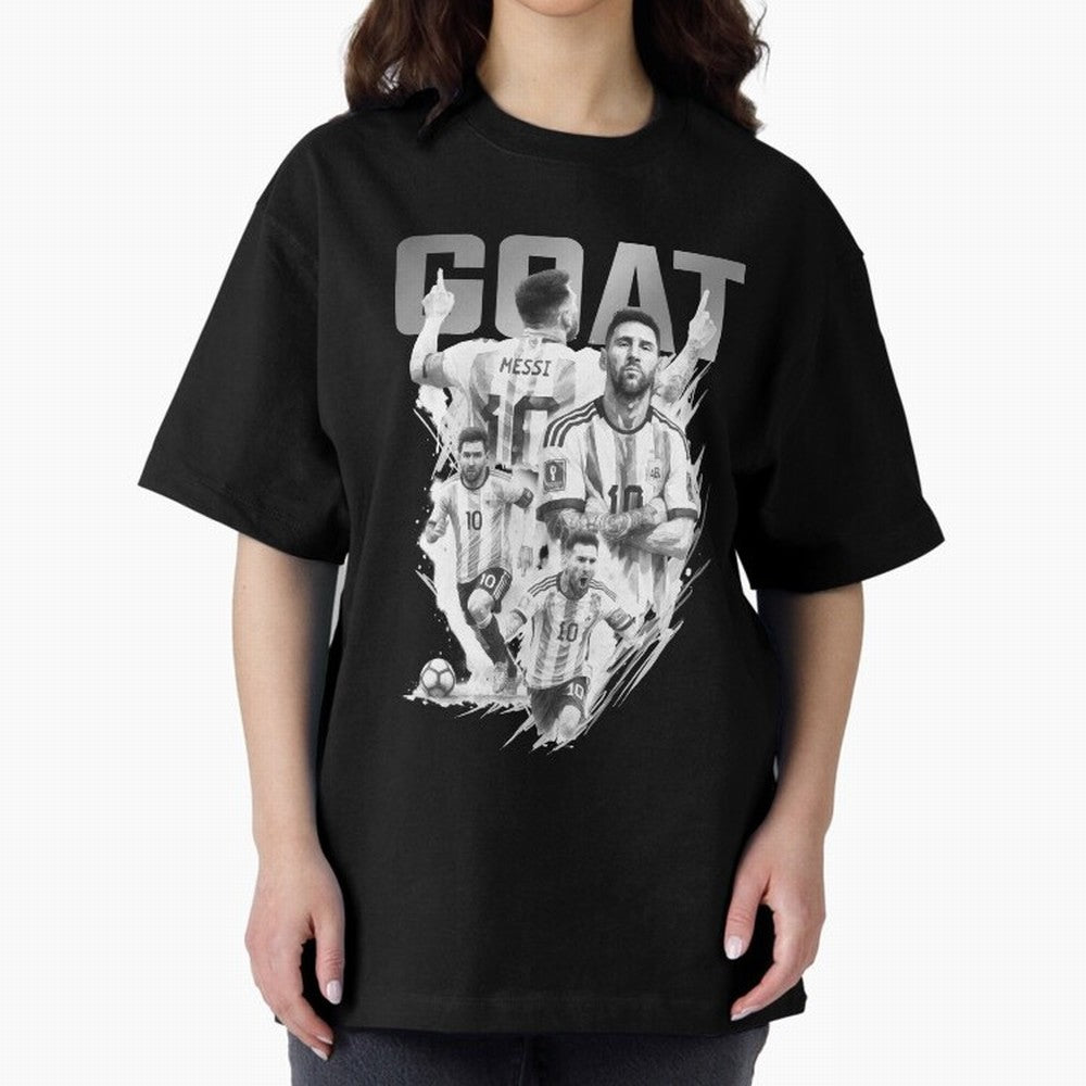 BLACK WHITE GOAT Lionel Messi watercolor illustration Classic T-Shirt Fuel Your Fan Pride for FIFA World Cup 2026 Group Stage Connected to Cristiano Ronaldo, Haaland and CR7, England Energy, Goal Celebration Energy, Supporter Heritage, Football