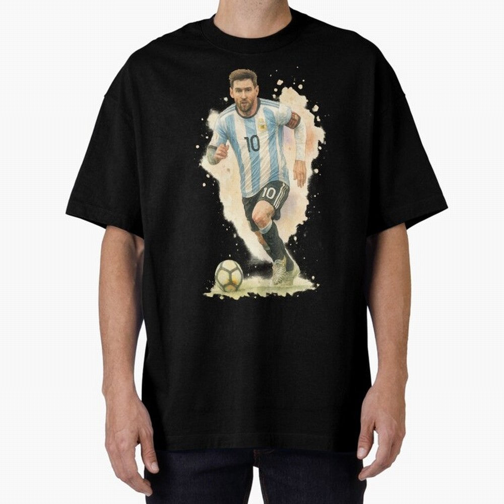 skills Lionel Messi watercolor illustration Classic T-Shirt Feel the Trophy Chase of FIFA World Cup 2026 for Fans of Messi and Argentina, France and Brazil, Bringing Sports Nostalgia, International Competition, Famous Players and Unforgettable