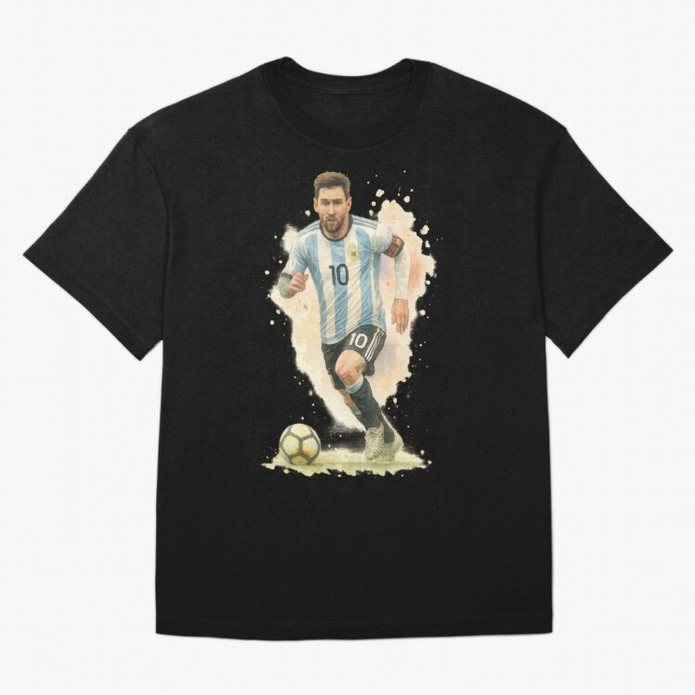 skills Lionel Messi watercolor illustration Classic T-Shirt Feel the Trophy Chase of FIFA World Cup 2026 for Fans of Messi and Argentina, France and Brazil, Bringing Sports Nostalgia, International Competition, Famous Players and Unforgettable
