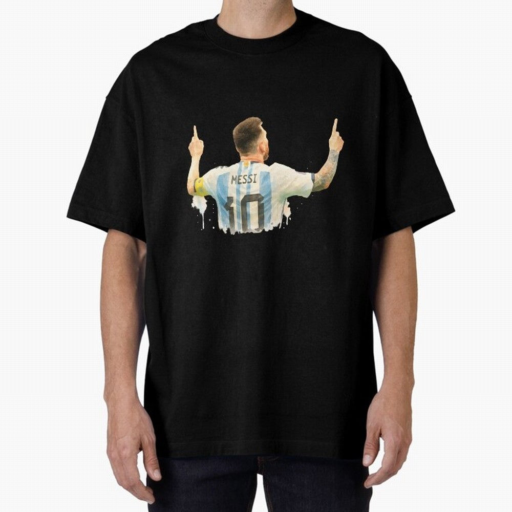 celebration Lionel Messi watercolor illustration Classic T-Shirt Represent Football Lovers during FIFA World Cup 2026 for Fans of CR7 and Brazil, Portugal and Argentina, Bringing Sports Nostalgia, International Competition, Famous Players and