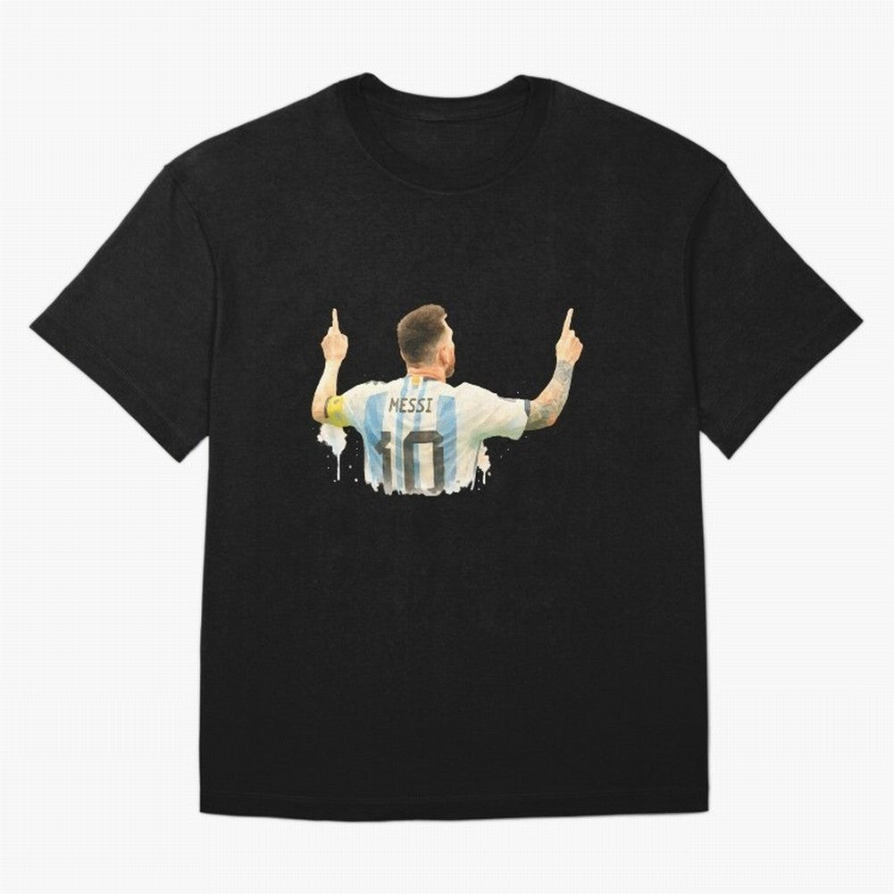 celebration Lionel Messi watercolor illustration Classic T-Shirt Represent Football Lovers during FIFA World Cup 2026 for Fans of CR7 and Brazil, Portugal and Argentina, Bringing Sports Nostalgia, International Competition, Famous Players and