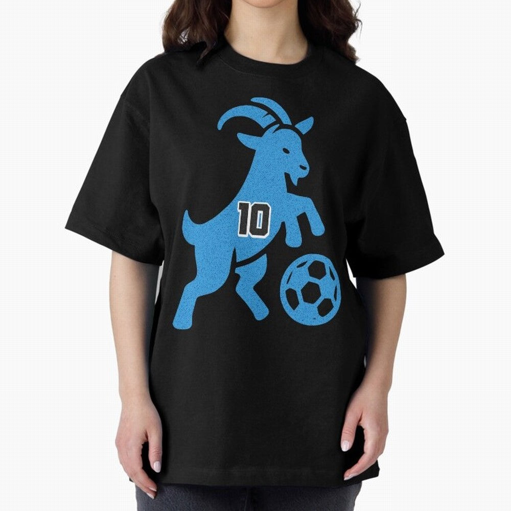 GOAT 10 Football Oversized T-Shirt Carry FIFA World Cup 2026 USA Canada Mexico for Fans of Messi and Cristiano Ronaldo and Brazil, Bringing Worldwide Fan Energy, Dramatic Goals, Stadium Lights and Championship Celebrations; Made for Die Hard
