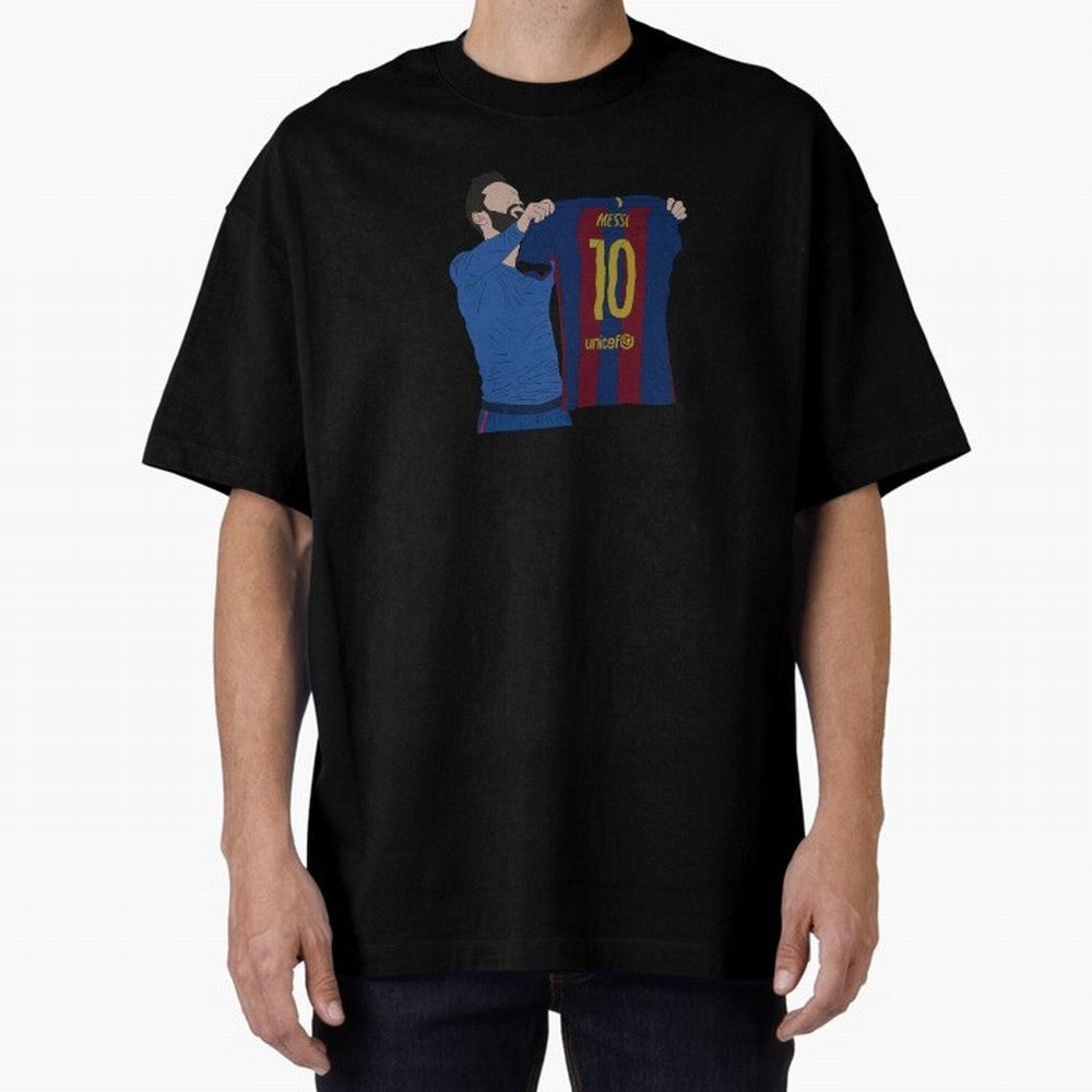 Lionel Messi | Barcelona legend Oversized T-Shirt Discover Match Day Hype around FIFA World Cup 2026, Messi, CR7 and Mbappe, Argentina and Brazil, Retro Football Energy, Iconic Rivalries, Trophy Chase Drama and Stadium Atmosphere; Ideal for