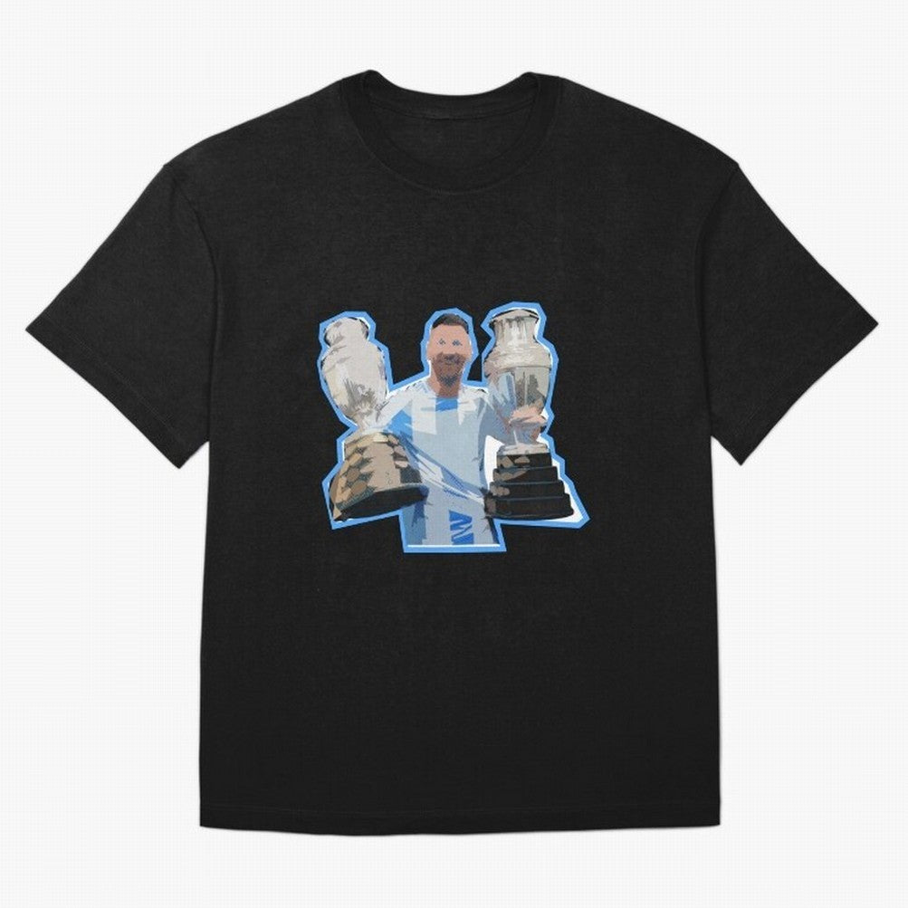 Leo Messi Double Copa Classic T-Shirt Support Match Day Hype around FIFA World Cup 2026 Group Stage, Messi, CR7 and Mbappe, Netherlands, Classic Soccer Heritage, Championship Pressure, Fan Loyalty and International Pride; Perfect for Fans,