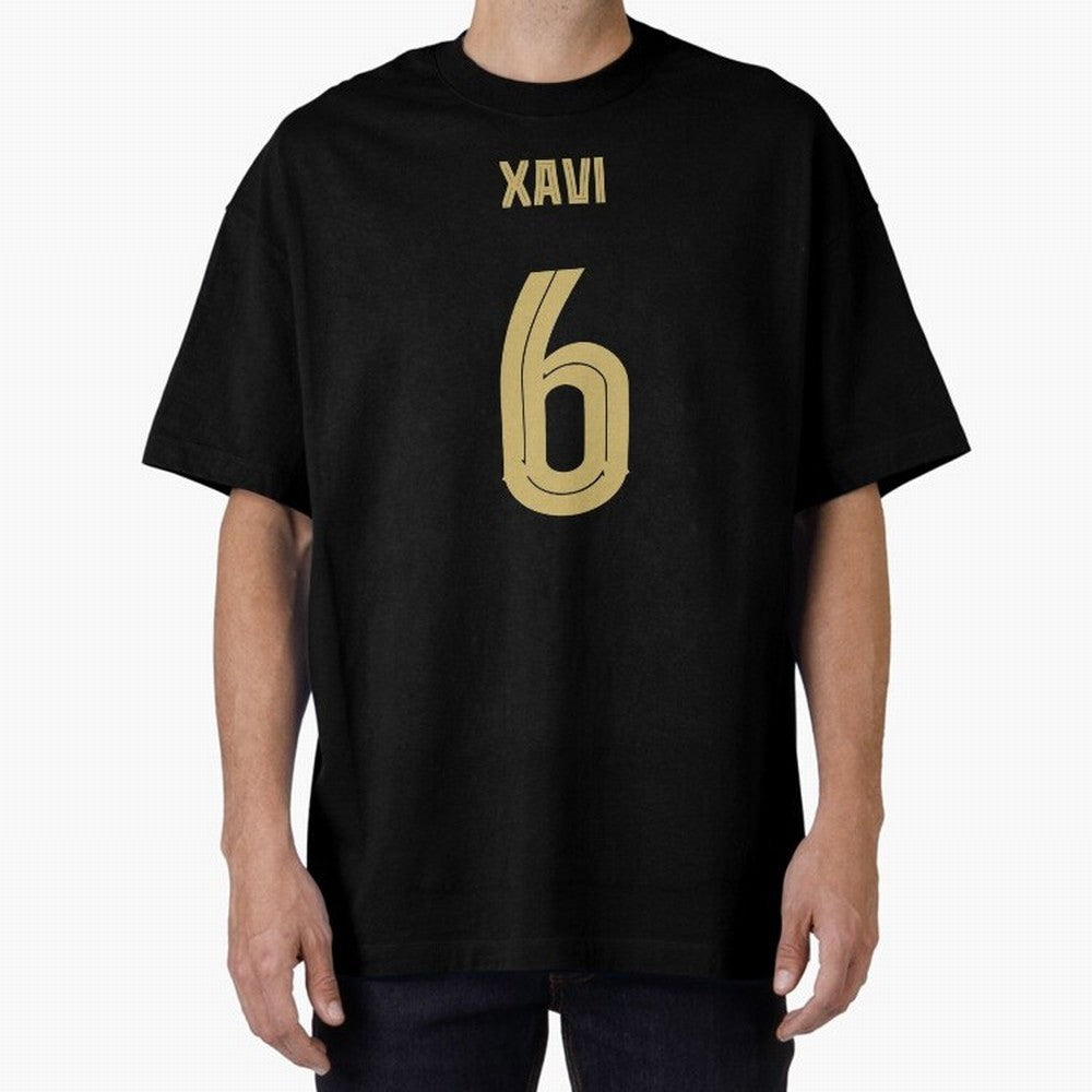 Xavi 6 Barcelona Oversized T-Shirt Show Your Stadium Side during Match Day Hype around FIFA World Cup 2026, Messi, CR7 and Mbappe, Argentina and Brazil, Goal Celebration Energy, Supporter Heritage, Football Icons and Worldwide Tournament Joy; Ideal