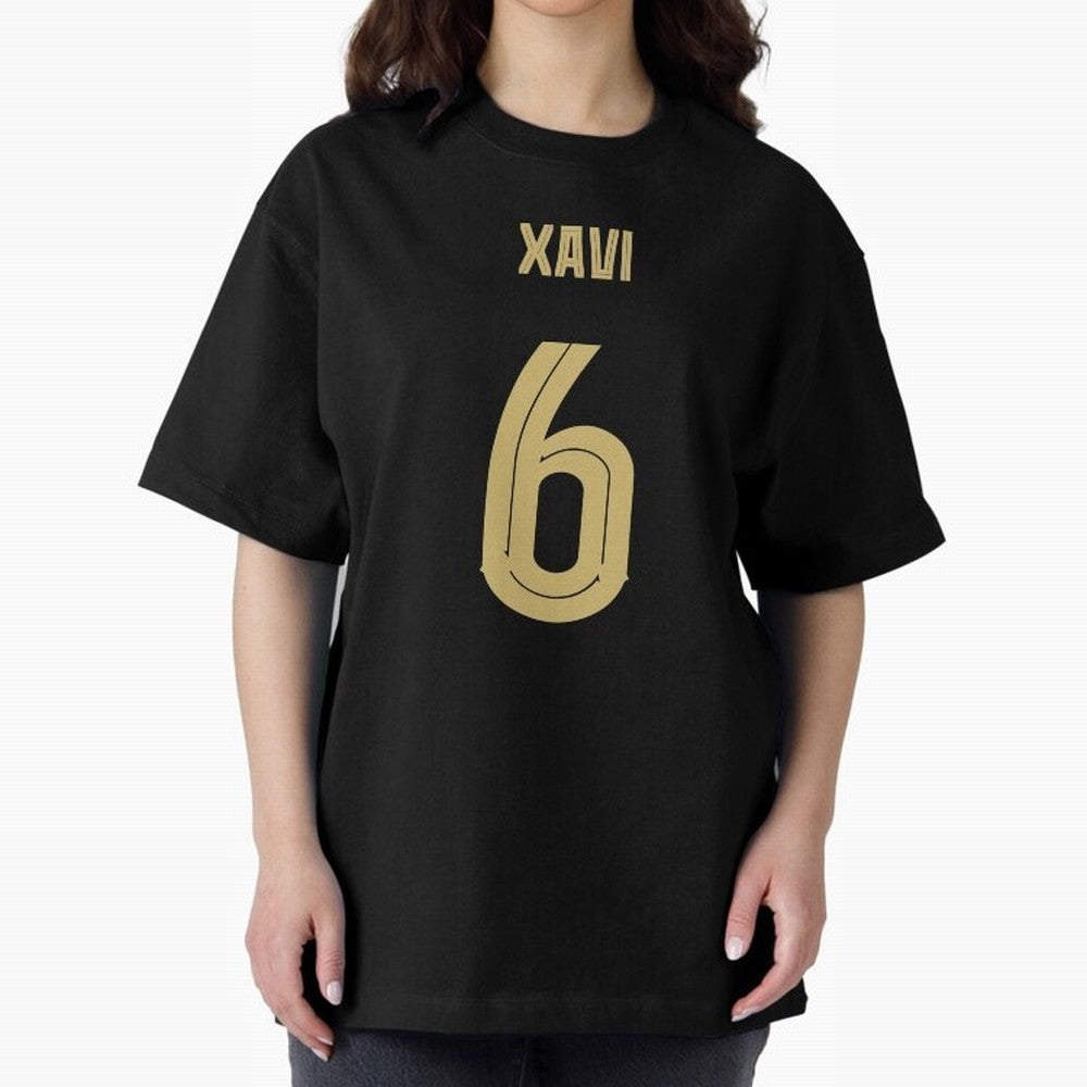 Xavi 6 Barcelona Oversized T-Shirt Show Your Stadium Side during Match Day Hype around FIFA World Cup 2026, Messi, CR7 and Mbappe, Argentina and Brazil, Goal Celebration Energy, Supporter Heritage, Football Icons and Worldwide Tournament Joy; Ideal