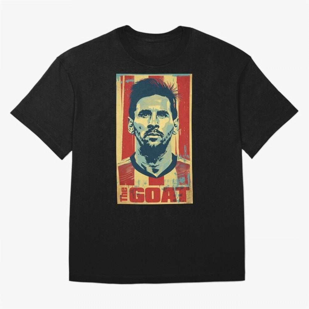 Messi The GOAT Graphic poster design Premium T-Shirt Show Support during Match Day Hype around FIFA World Cup 2026, CR7, Portugal, Spain and Germany, Football History, Final Match Energy, Crowd Noise and Once in a Lifetime Moments; Made for Die