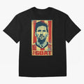 Messi The GOAT Graphic poster design Premium T-Shirt Show Support during Match Day Hype around FIFA World Cup 2026, CR7, Portugal, Spain and Germany, Football History, Final Match Energy, Crowd Noise and Once in a Lifetime Moments; Made for Die