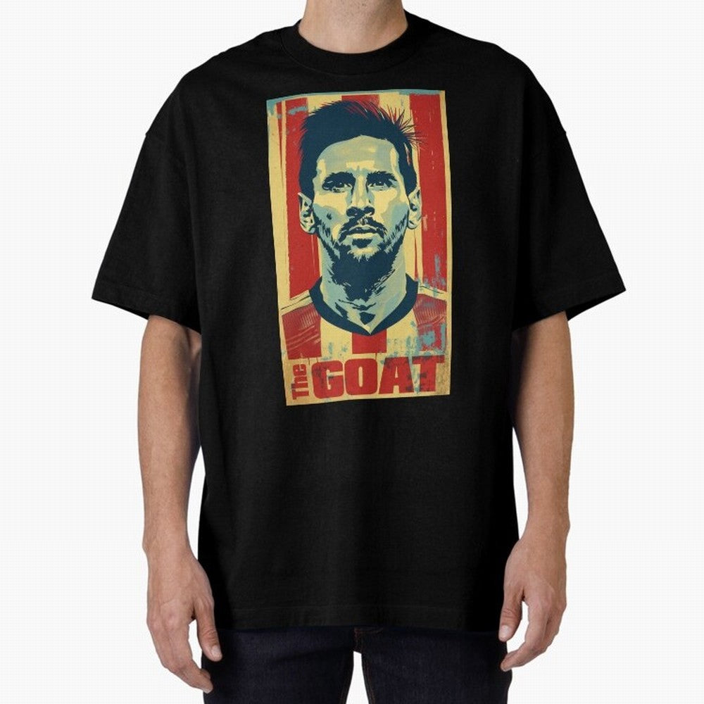 Messi The GOAT Graphic poster design Premium T-Shirt Show Support during Match Day Hype around FIFA World Cup 2026, CR7, Portugal, Spain and Germany, Football History, Final Match Energy, Crowd Noise and Once in a Lifetime Moments; Made for Die