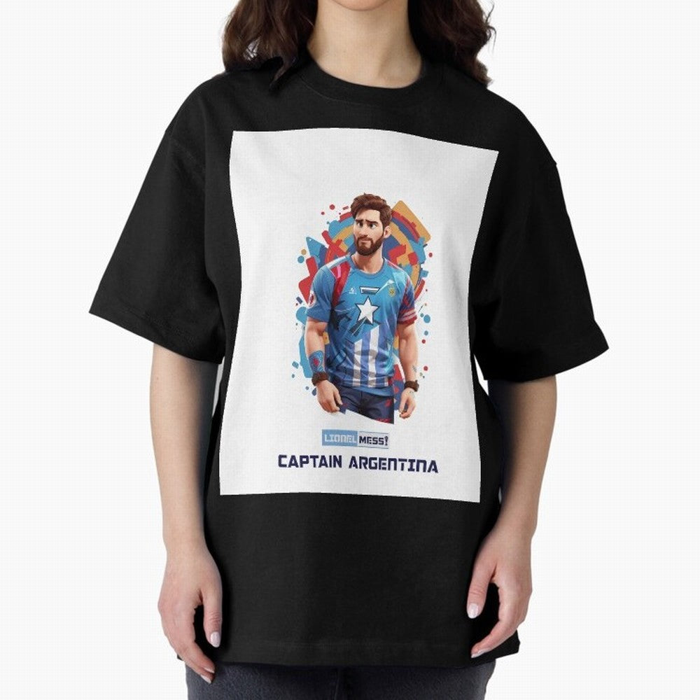 Lionel Messi Captain Argentina Graphic T-Shirt Honor Global Football Passion for FIFA World Cup 2026 Group Stage, Celebrating Neymar, Haaland and Cristiano Ronaldo, Portugal, Global Supporter Spirit, Legendary Goals, National Colors and Tournament