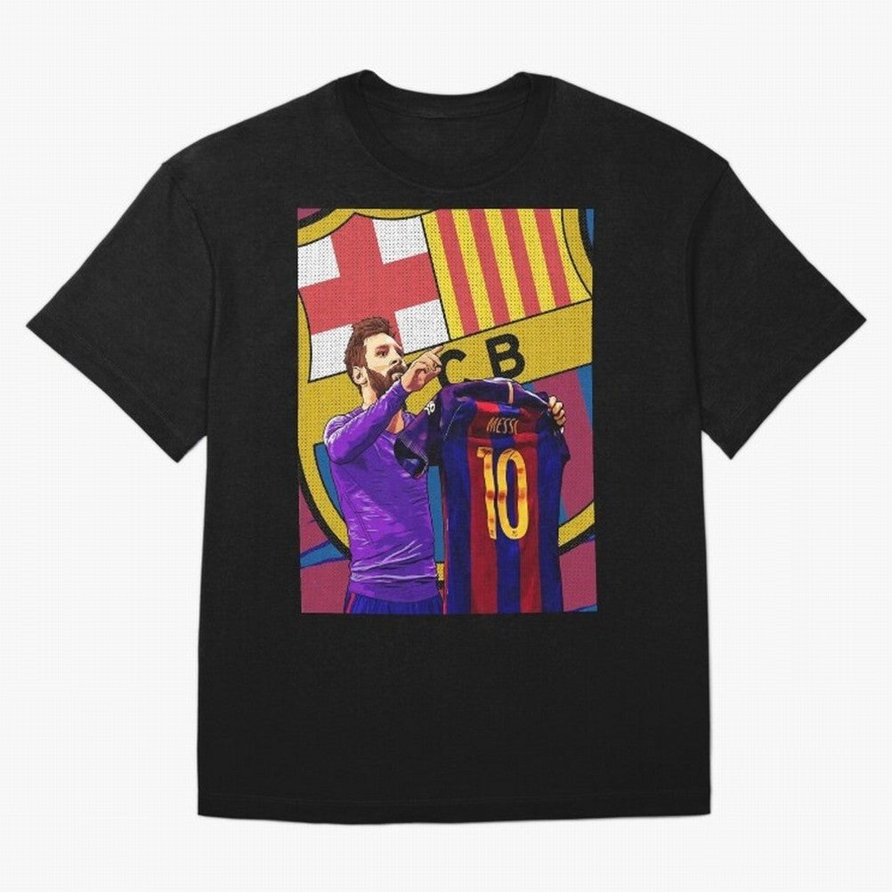 Messi Goat in FC Barcelna Graphic T-Shirt Step into Match Day Hype around FIFA World Cup 2026 USA Canada Mexico, Mbappe and Neymar, Brazil, Vintage Soccer Flavor, Modern Football Stars, National Flags and Final Night Emotion; Great for Watch