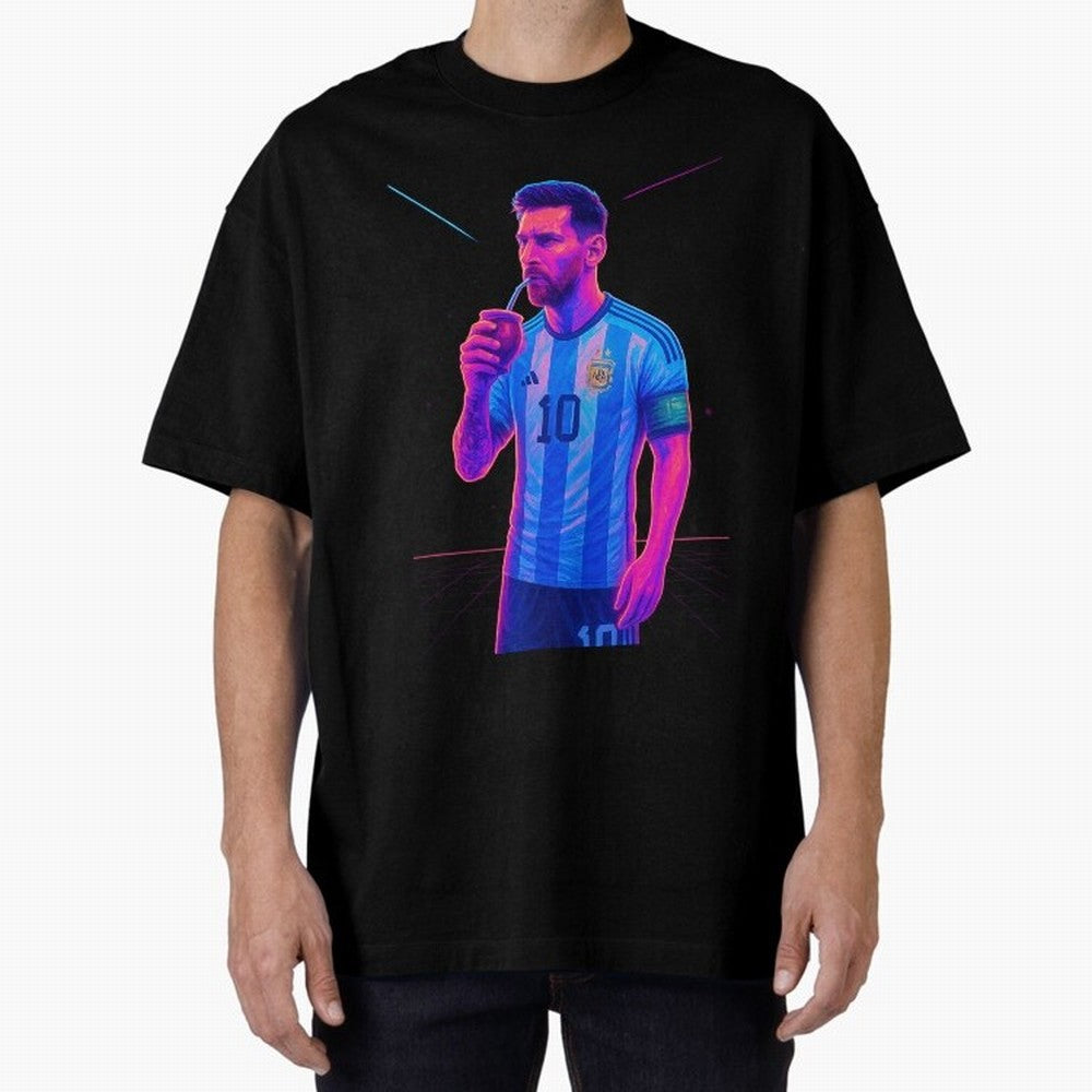 Messi The Goat Art Neon Synthwave Cyberpunk ¨C Retro Futuristic Classic T-Shirt Relive Legendary Nights from FIFA World Cup 2026 Spirit, Driven by Germany, Mbappe, Championship Spirit, Famous Goals, Roaring Crowds and International Football Unity;