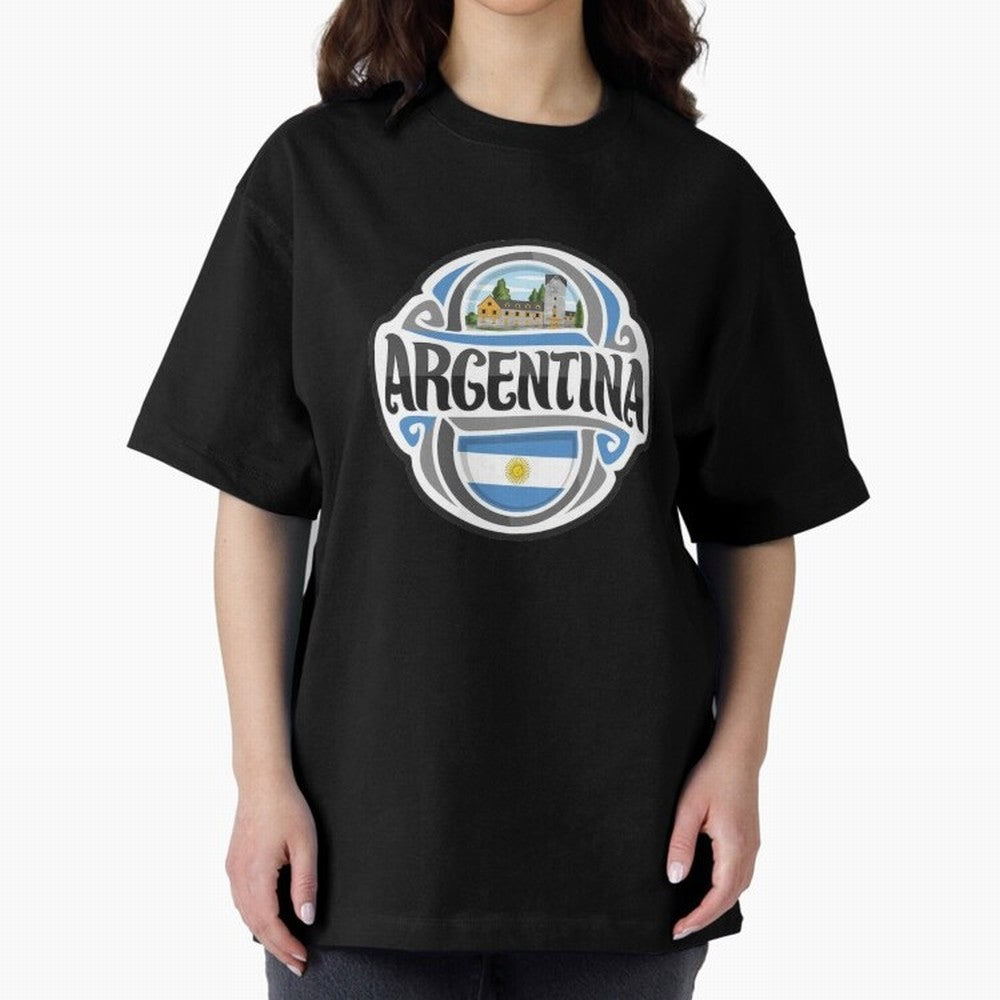 Decorative Argentina Logo Oversized T-Shirt Turn Every Weekend Toward Match Day Hype around FIFA World Cup 2026, CR7 and Messi, Spain, Supporter Pride, Iconic Celebrations, Legendary Names and Global Match Day Energy; Created for Match Day Parties,