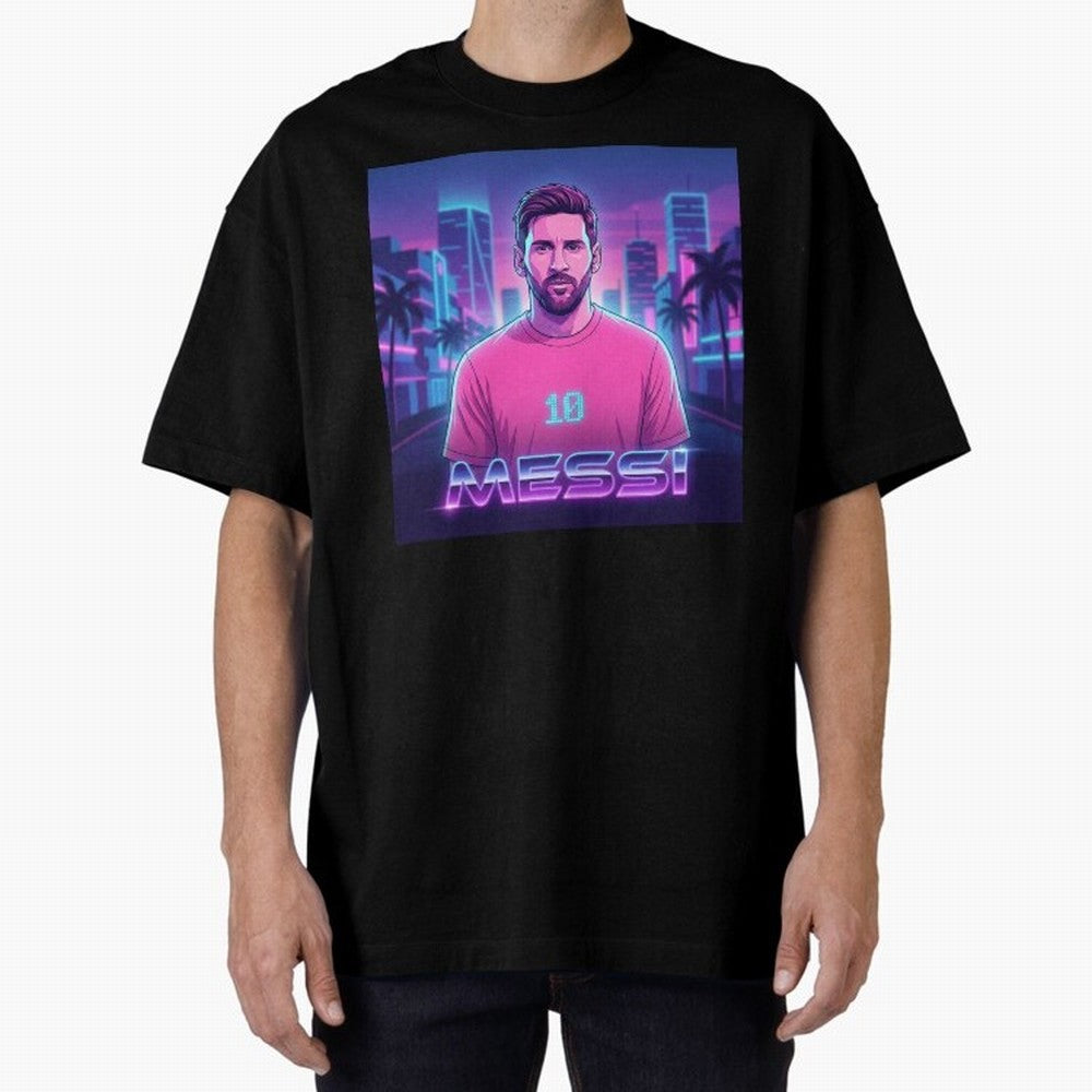 Inter Miami? Football Legend Messi Cyberpunk Retro Futurist Design (Version 2) Classic T-Shirt Capture Match Day Hype around FIFA World Cup 2026 USA Canada Mexico, Messi, CR7 and Mbappe, Argentina, France and Brazil, Game Day Rituals, Football