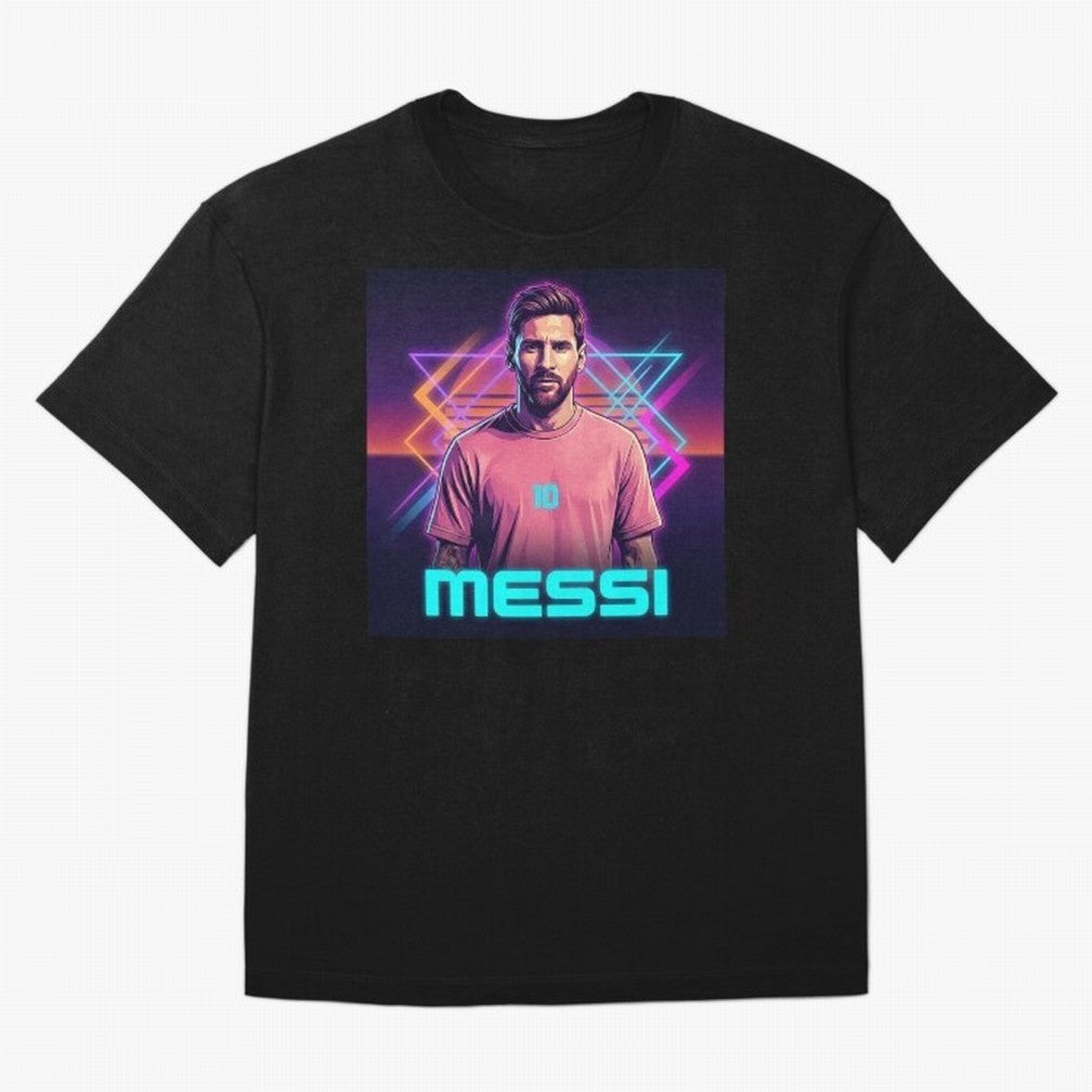 Inter Miami? Football Legend Messi Cyberpunk Retro Futurist Design (Version 5) Classic T-Shirt Feel the Roar of Match Day Hype around FIFA World Cup 2026 Group Stage, CR7, England and Germany, Goal Celebration Energy, Supporter Heritage, Football